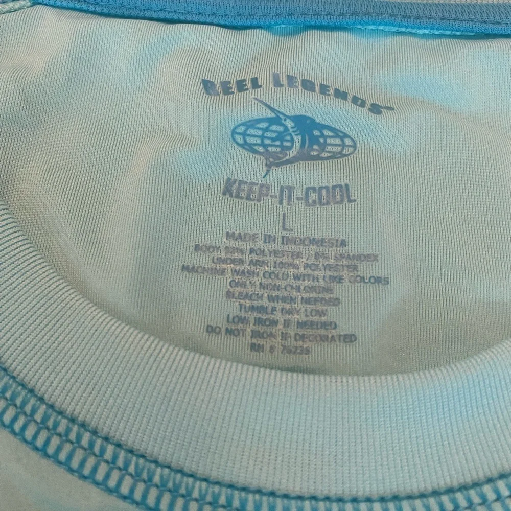 Reel Legends Aqua and Blue Rash Guard